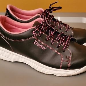 Ladies Dexter Black & Pink Bowling Shoes sz 9-  Preowned